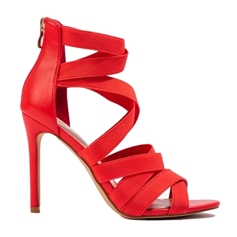 W. Potocki Sandálias de salto alto Potocki vermelho