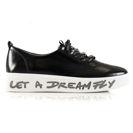 Goodin Tênis com moda de couro ecológico preto