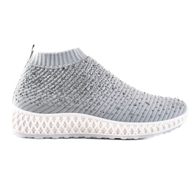 Goodin Tênis Slip-on Com Cristais cinza