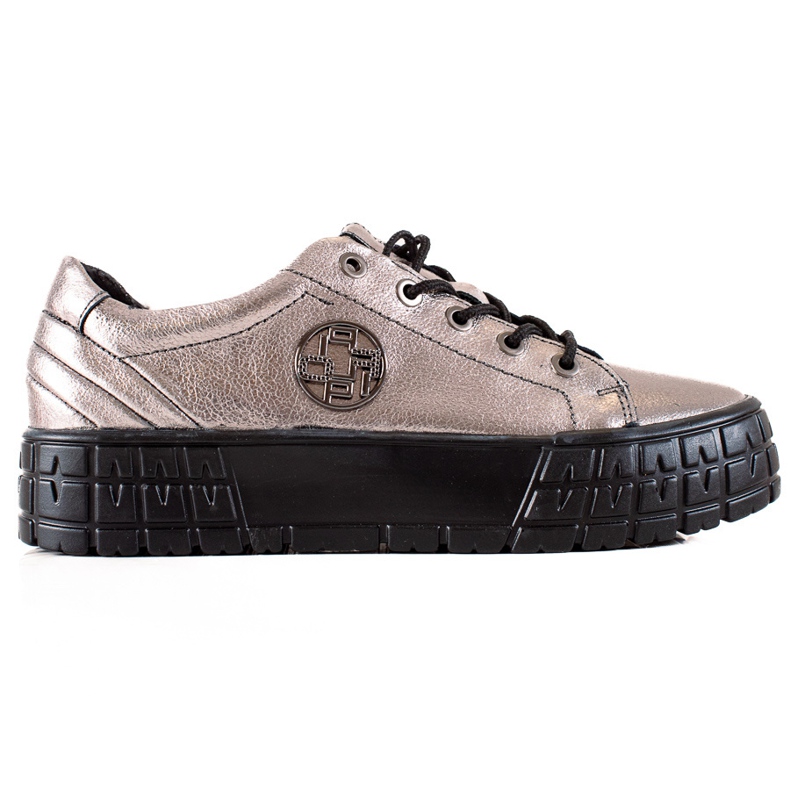 Filippo Tênis de couro na plataforma bege