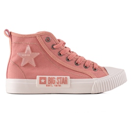 Tênis feminino cano alto Big Star JJ274382 rosa