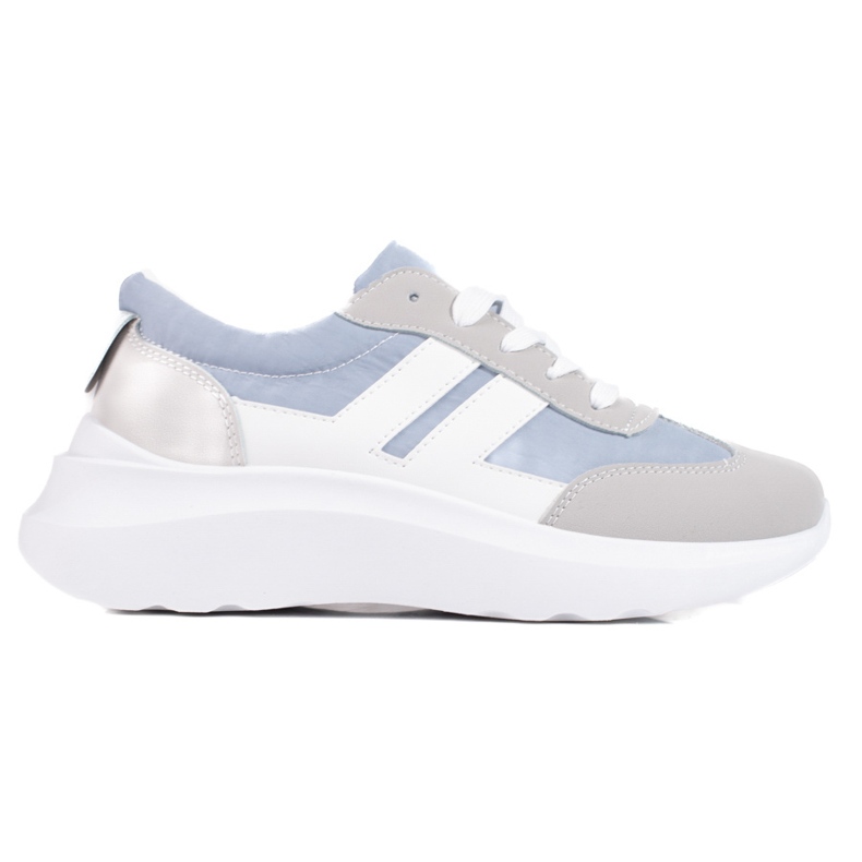 Tênis esportivo VINCEZA branco azul cinza