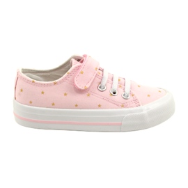 Tênis com velcro prata Atletico Stars WY21383 Rosa dourado