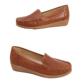 Mocassins femininos a céu aberto Ilin Camel marrom