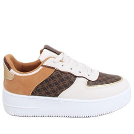 Calçado esportivo para mulher Glovi Camel marrom multicolorido