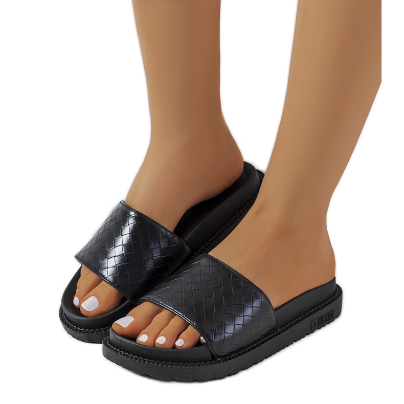 Chinelos pretos na plataforma Big Star HH274684