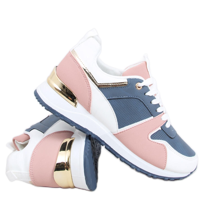 Calçados esportivos femininos Vevo NAVY / PINK branco azul rosa