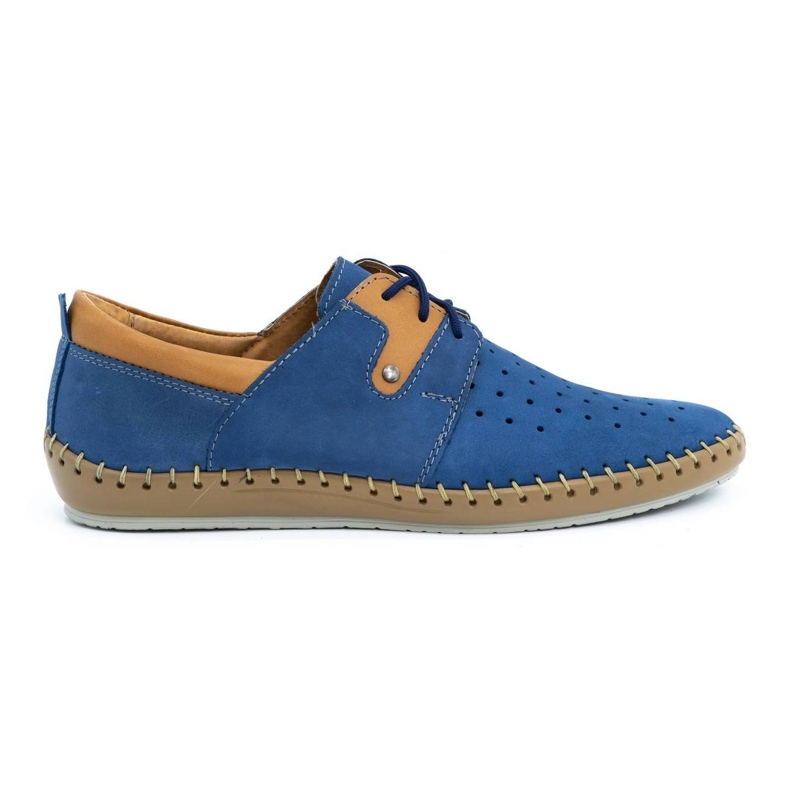 Olivier Sapatos de verão de couro para homem 744LMA azul