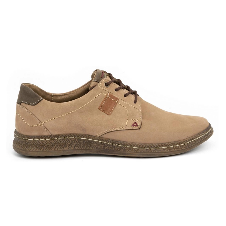 Olivier Sapatos casuais de couro masculino 930MA bege