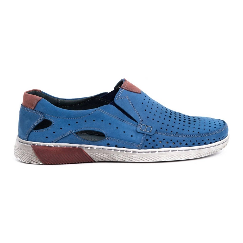 Olivier Sapatos masculinos mocassins de couro 937MP azul