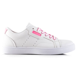 TRENDI Tênis clássico com cadarço branco rosa TRENDI Tênis clássico com cadarço branco rosa