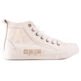 Tênis feminino cano alto Big Star JJ274379 branco Tênis feminino cano alto Big Star JJ274379 branco