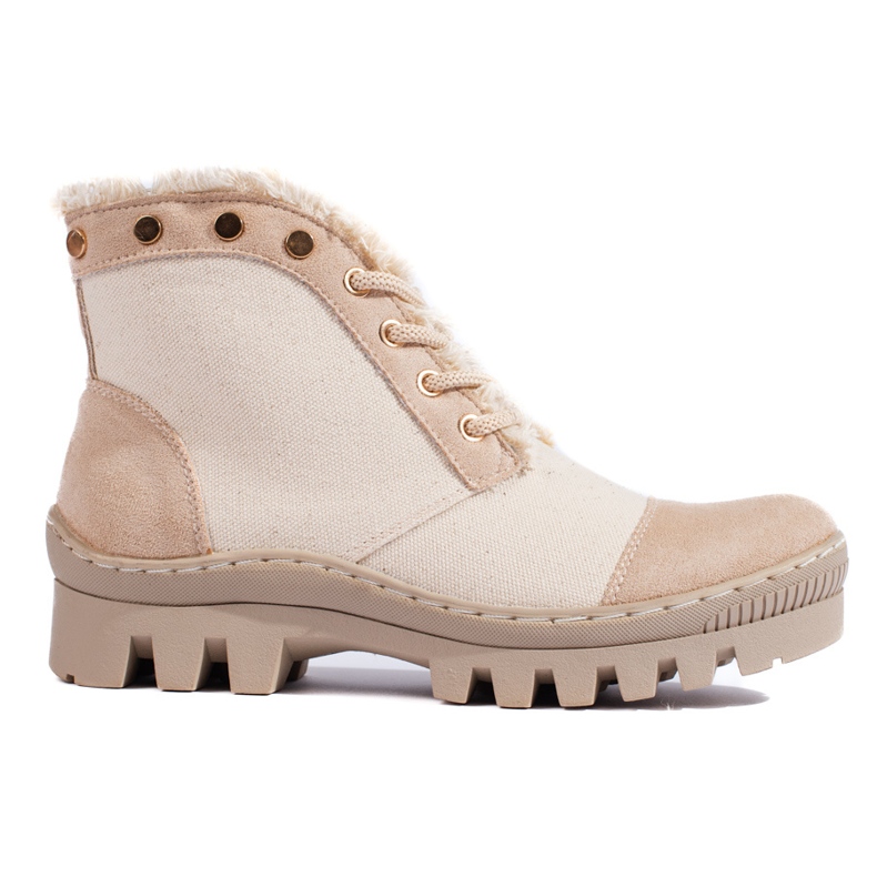 S. BARSKI Beżowe Traperki S.BARSKI bege