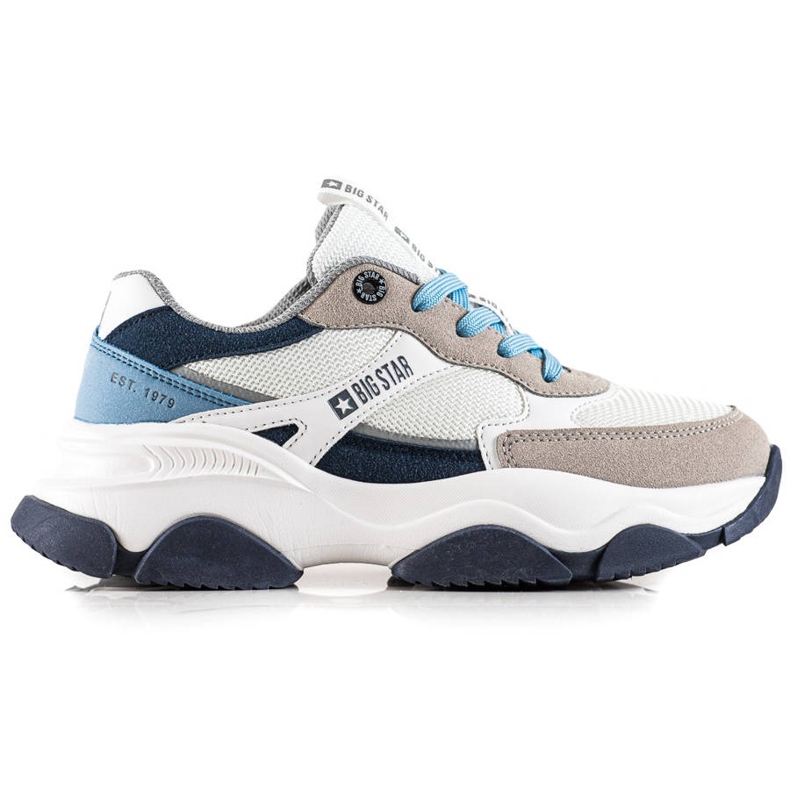 Tênis feminino Big Star JJ274580 branco azul multicolorido