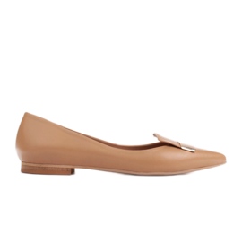 Marco Shoes Bailarinas com língua decorativa bege marrom