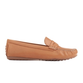 Marco Shoes Mocassins confortáveis ​​feitos de couro macio marrom
