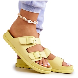 S.Barski Chinelos de borracha Corina amarela com fivela amarelo