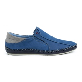 Olivier Sapatos masculinos mocassins de couro 936MA azul Olivier Sapatos masculinos mocassins de couro 936MA azul