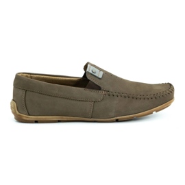 Olivier Mocassins de couro de homem castanhos 937MA marrom