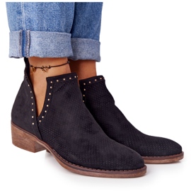 PS1 Botas pretas Clever com aberturas com recortes preto