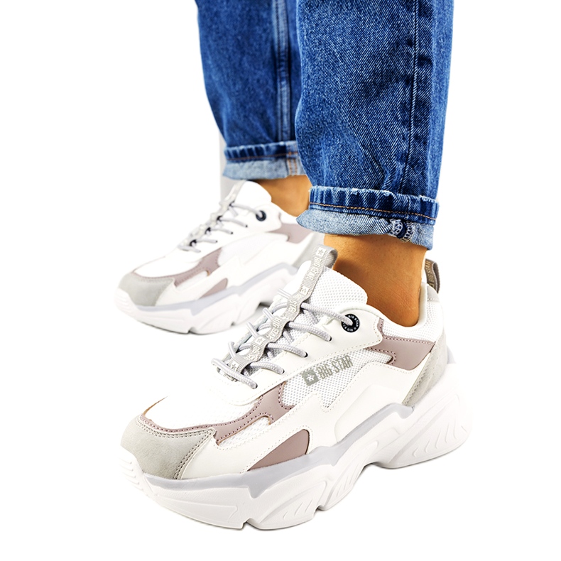 Tênis feminino Big Star HH274255 bege branco