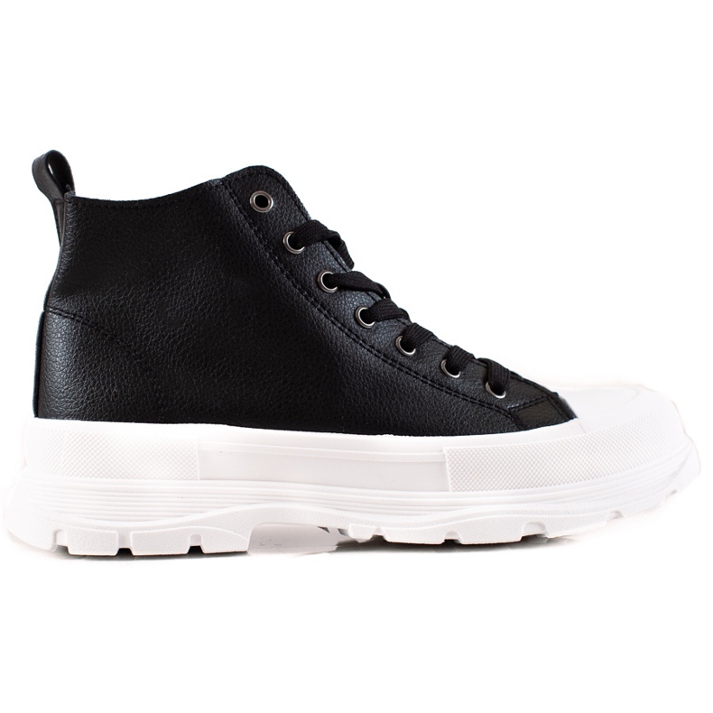 Forever Folie Tênis de cano alto da moda preto