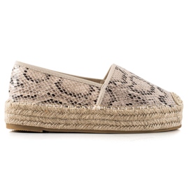 Bestelle Alpercatas na plataforma Snake Print bege