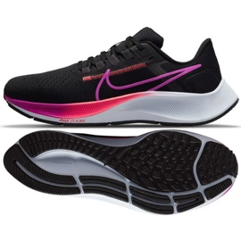 Tênis de corrida Nike Air Zoom Pegasus 38 W CW7358 011 preto roxo rosa
