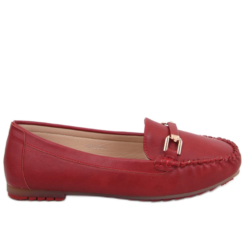 Mocassins femininos Leoni Burdeos vermelho