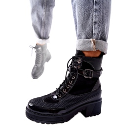 PG1 Botas trabalhadoras pretas devera com fivela preto