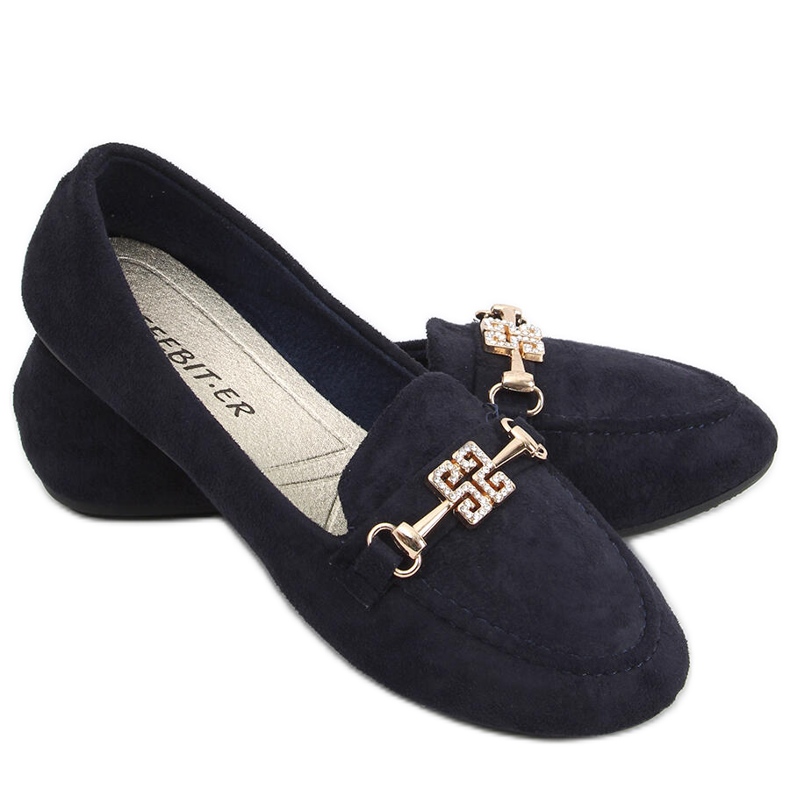 Mocassins femininos Chloe Navy azul marinho