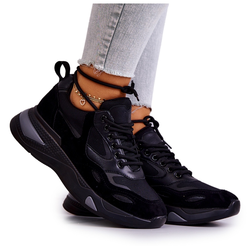 Vinceza Tênis esportivo feminino Sneakers Black Spencer preto