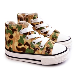 Tênis infantil bege-verde Filemon