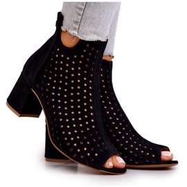 Botas de couro aberto Maciejka 05420-43 preto Botas de couro aberto Maciejka 05420-43 preto