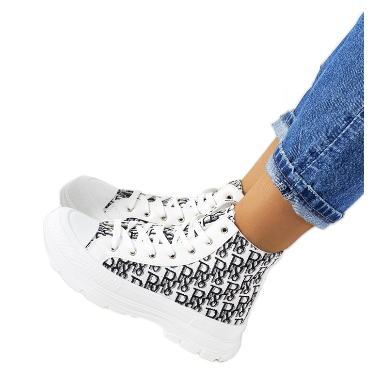 Sapatilhas brancas de mulher Chester branco Sapatilhas brancas de mulher Chester branco