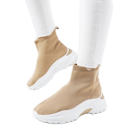 Tênis de cano alto marrom castanho