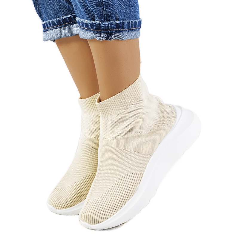 Tênis cano alto bege Jennifer