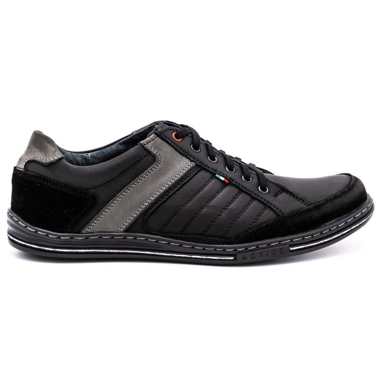 Sapatos de couro masculino Olivier 236GT preto