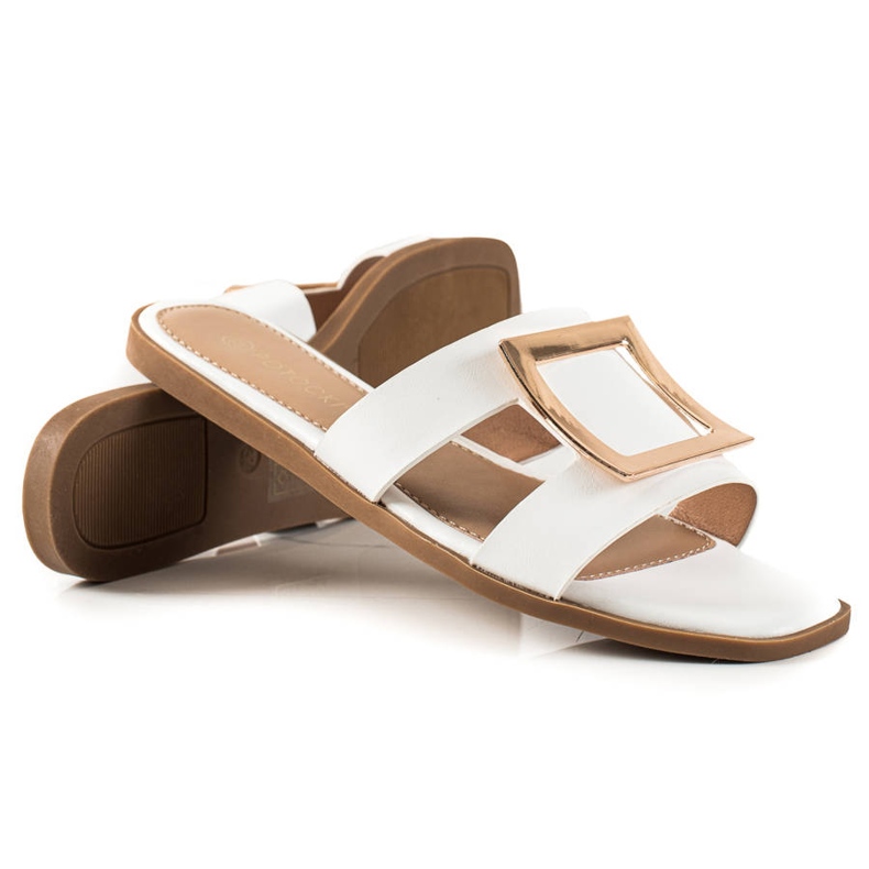 W. Potocki Chinelos Potocki elegantes branco