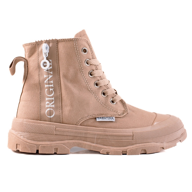 Sabatina Tênis de cano alto originais bege castanho