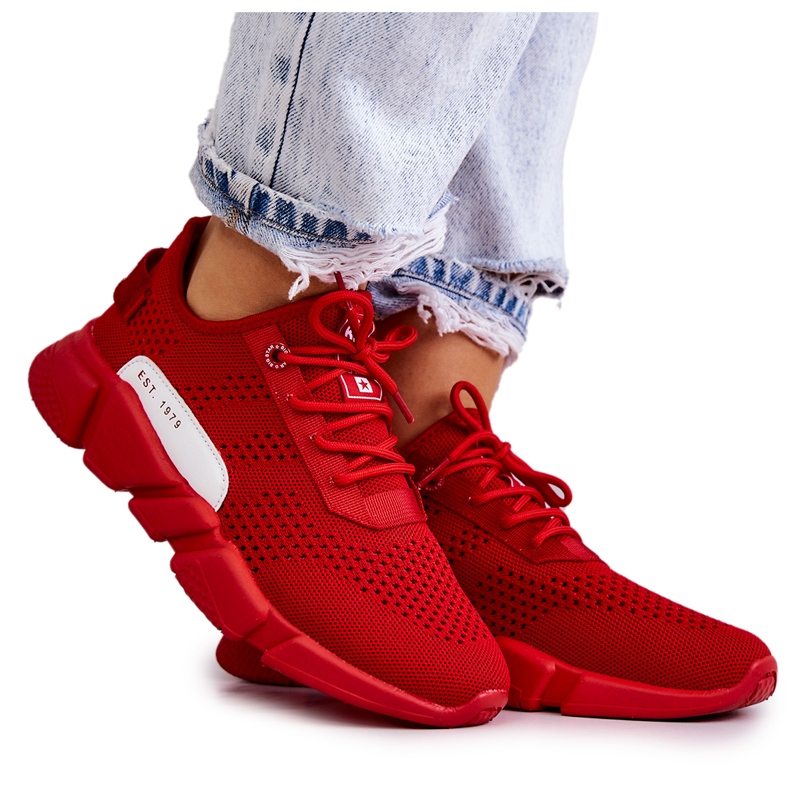 Tênis esportivo feminino Memory Foam Big Star JJ274270 Vermelho