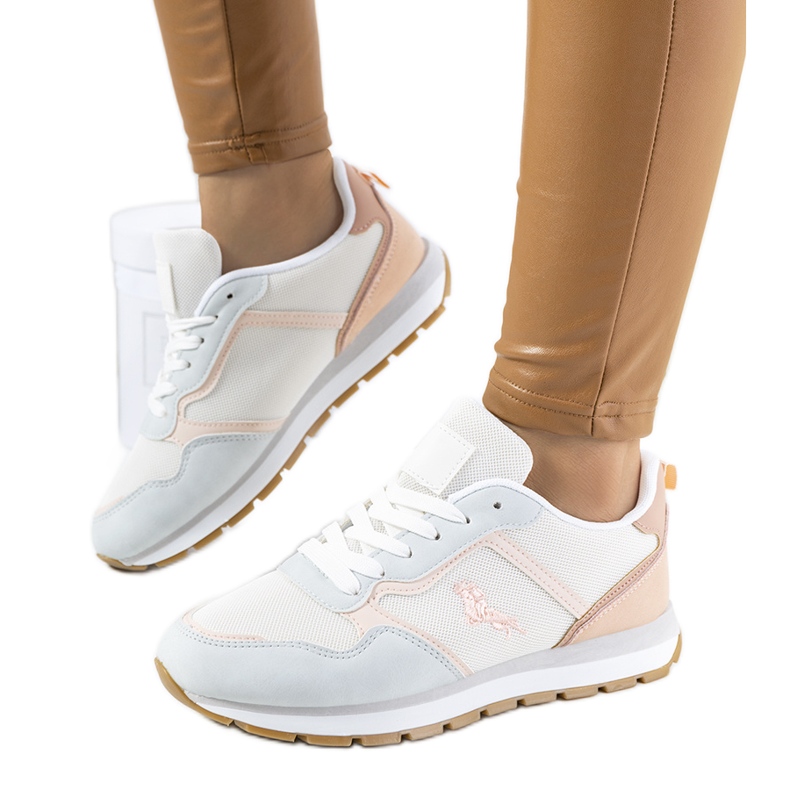 Tênis feminino azul Fiorenti branco rosa