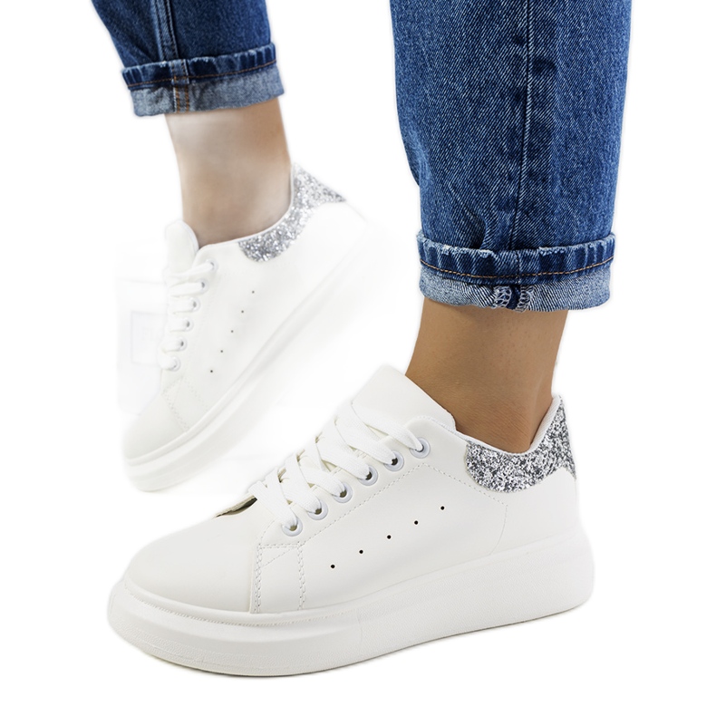 Sapatilhas brancas de mulher Gallo branco prata