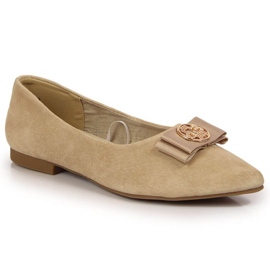 Bailarinas de couro com pontiagudo Filippo W PAW335B bege