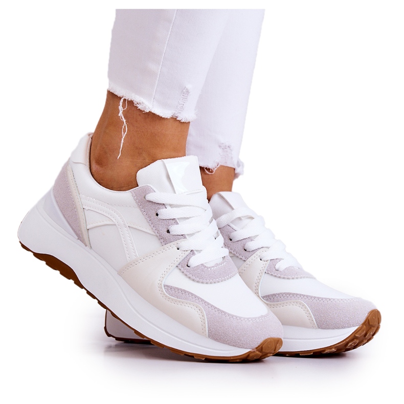 FG2 Tênis esportivo branco-cinza coryse amarrado