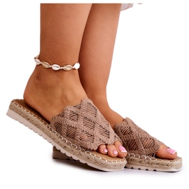 PE1 Chinelos Camel Polly para mulheres leves marrom