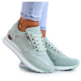 FB2 Sapatos Esportivos de Camurça em uma Plataforma Riverside Verde Claro