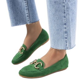 Mocassins verdes com fivela Castor