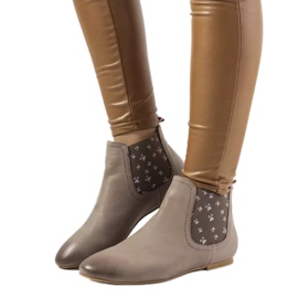 Bota slip-on cinza fosco Lucciano bege