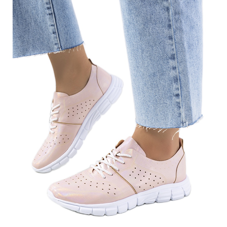 Enid Pink treinadores holográficos rosa